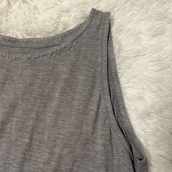 Eileen Fisher Grey Asymmetrical Cotton Tank - Size Medium - Picture 2 of 6